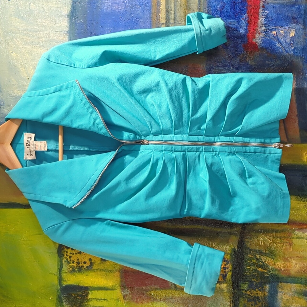 Joseph Ribkoff ruffled collar zippered jacket 4